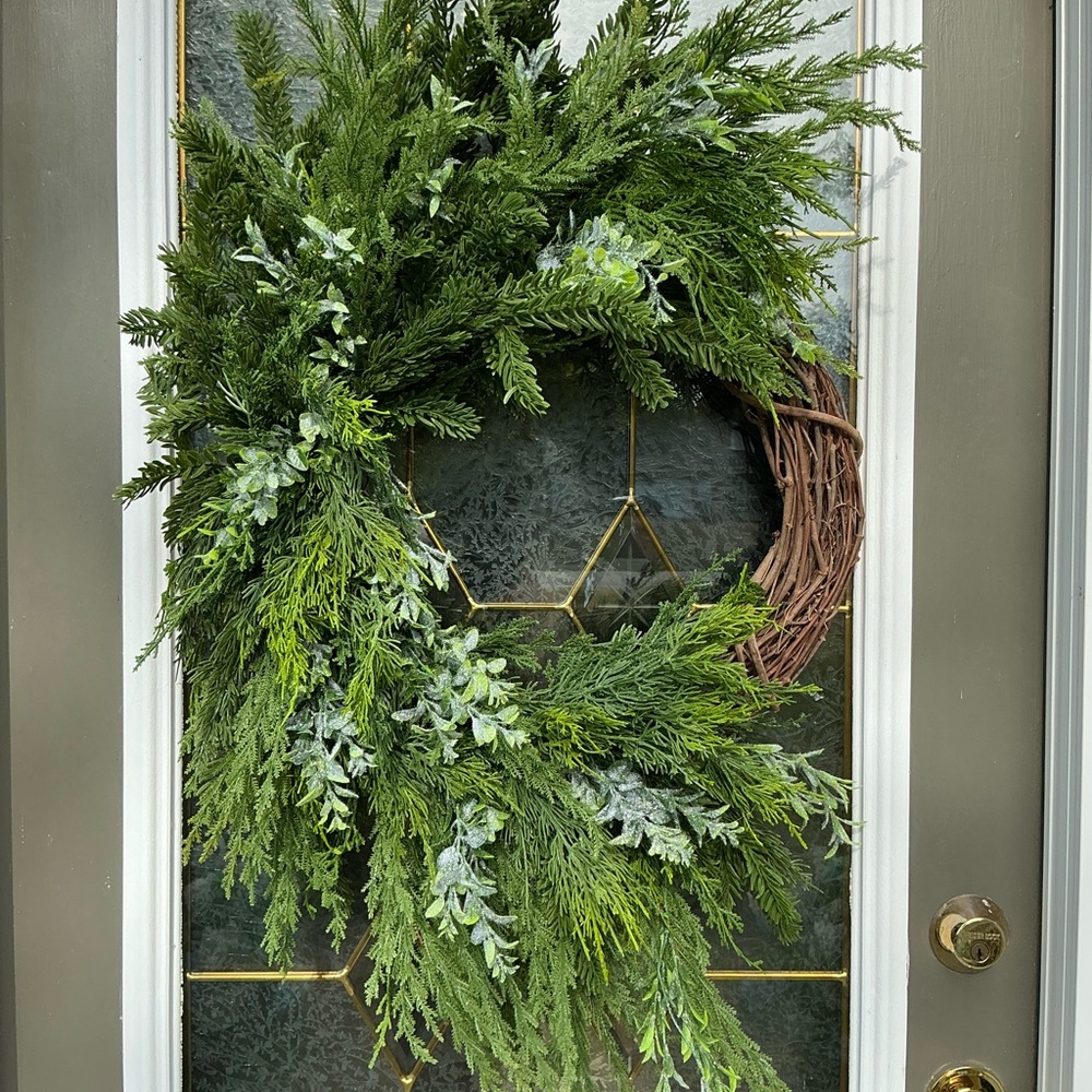Christmas Real Touch Mixed Evergreen Wreath